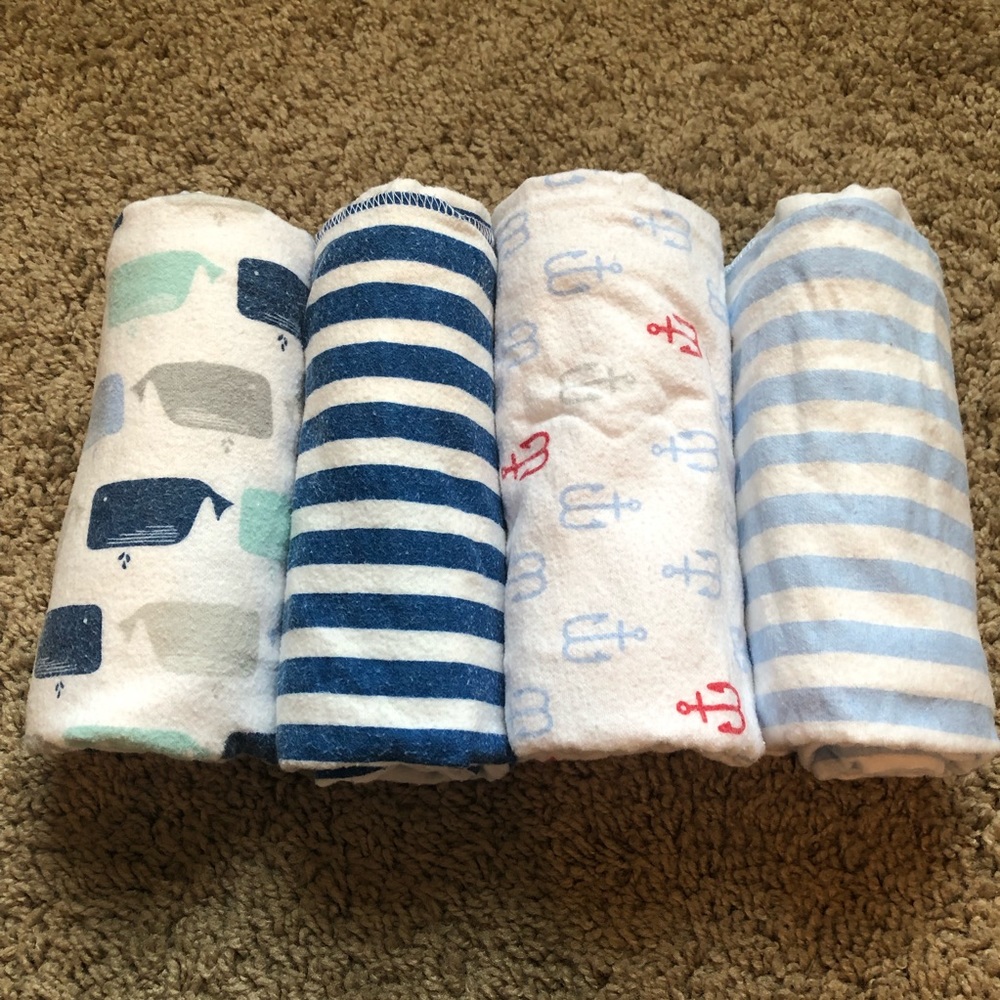 Cloud Island nautical themed flannel blankets
